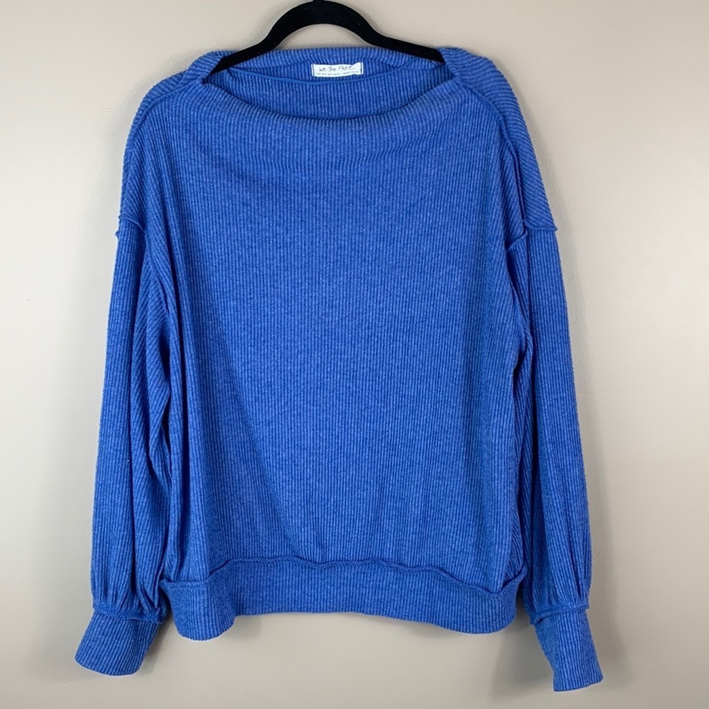 Free people main squeeze blue Hacci sweater sz xs - Picture 2 of 8
